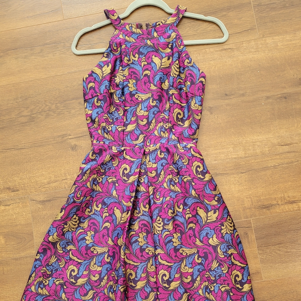 Purple batik mini dress